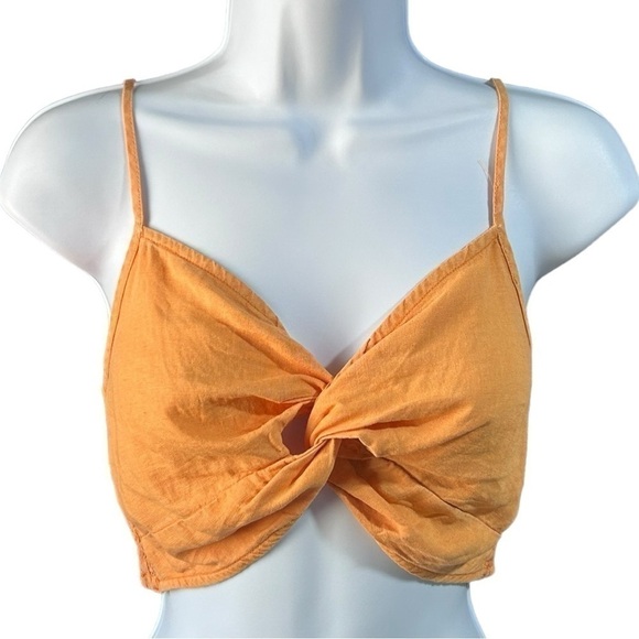 YFB Napa Dress & Bralette Women’s Small Orange Ombré Linen Blend Sundress Set - Picture 6 of 15